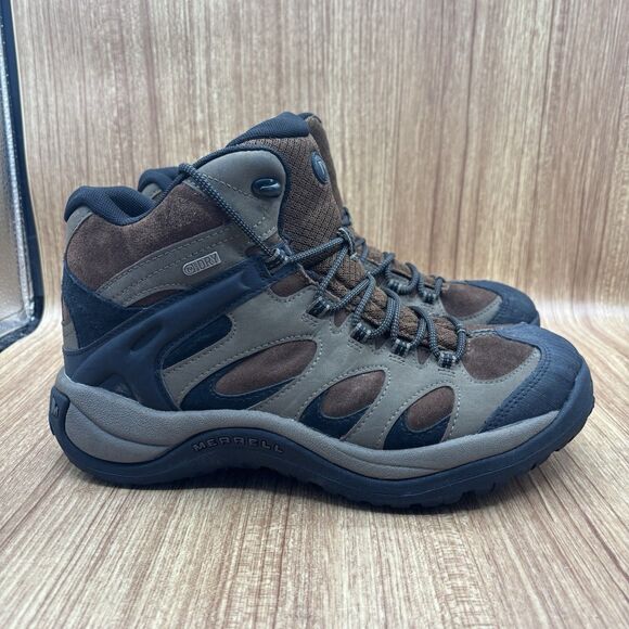 Merrell Reflex 3 Mid Mens Size 9.5 Boots Brown Leather Waterproof Hiking Boots - Picture 1 of 8
